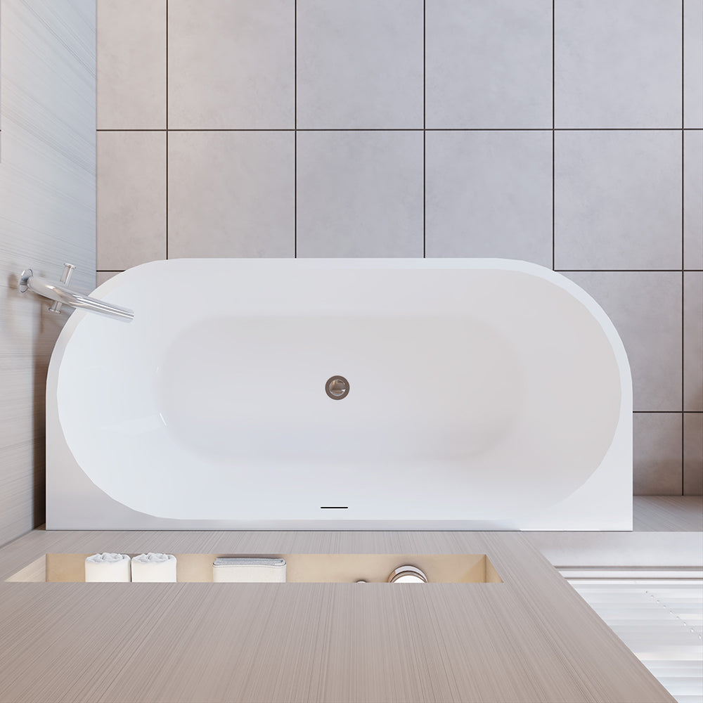 SKY Bathroom 1700x800mm Freestanding Double Ended Bath Shower Bathtub