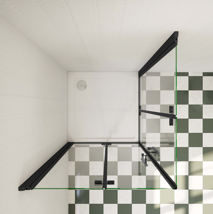 SKY Frameless Bi fold Shower Door Pivot Enclosure