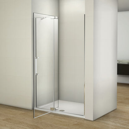 SKY Frameless Pivot Shower 195cm Bathroom Door 8mm NANO Glass