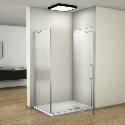 SKY Bathroom Frameless Pivot Shower Room 8mm NANO Glass 195cm