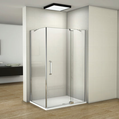 SKY Bathroom Frameless Pivot Shower Room 8mm NANO Glass 195cm