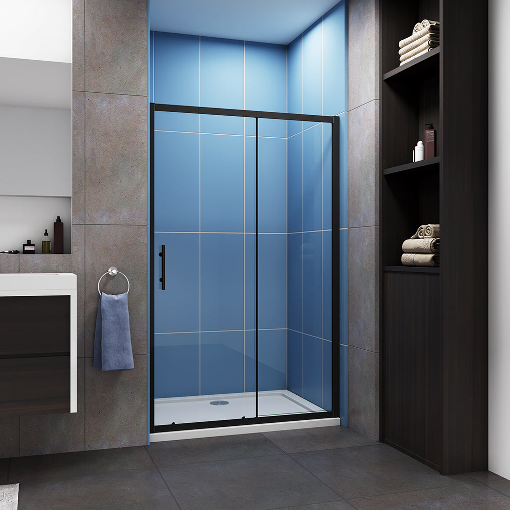 Black Sliding Shower Door Screen Walk In 6mm Glass Door SIB