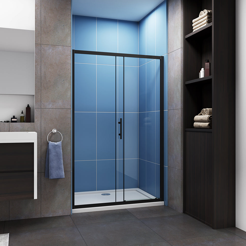 Black Sliding Shower Door Shower Screen Walk In 6mm Glass Door