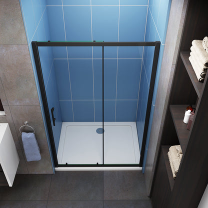 Black Sliding Shower Door Screen Walk In 6mm Glass Door SIB