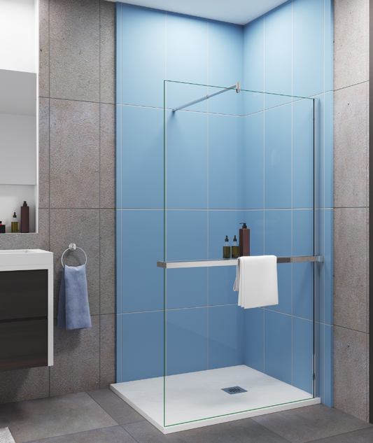 Chrome Towel Rail Rack for 8mm Glass Walk In Shower Enclosure Panel