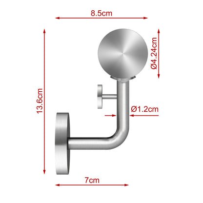 SKY 304 Stainless Steel Wall Mount Handrail, Wood Grain Finish