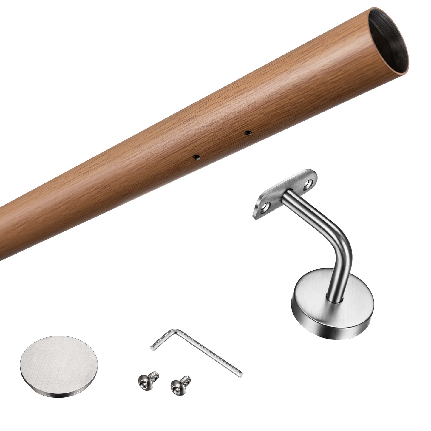 SKY 304 Stainless Steel Wall Mount Handrail, Wood Grain Finish