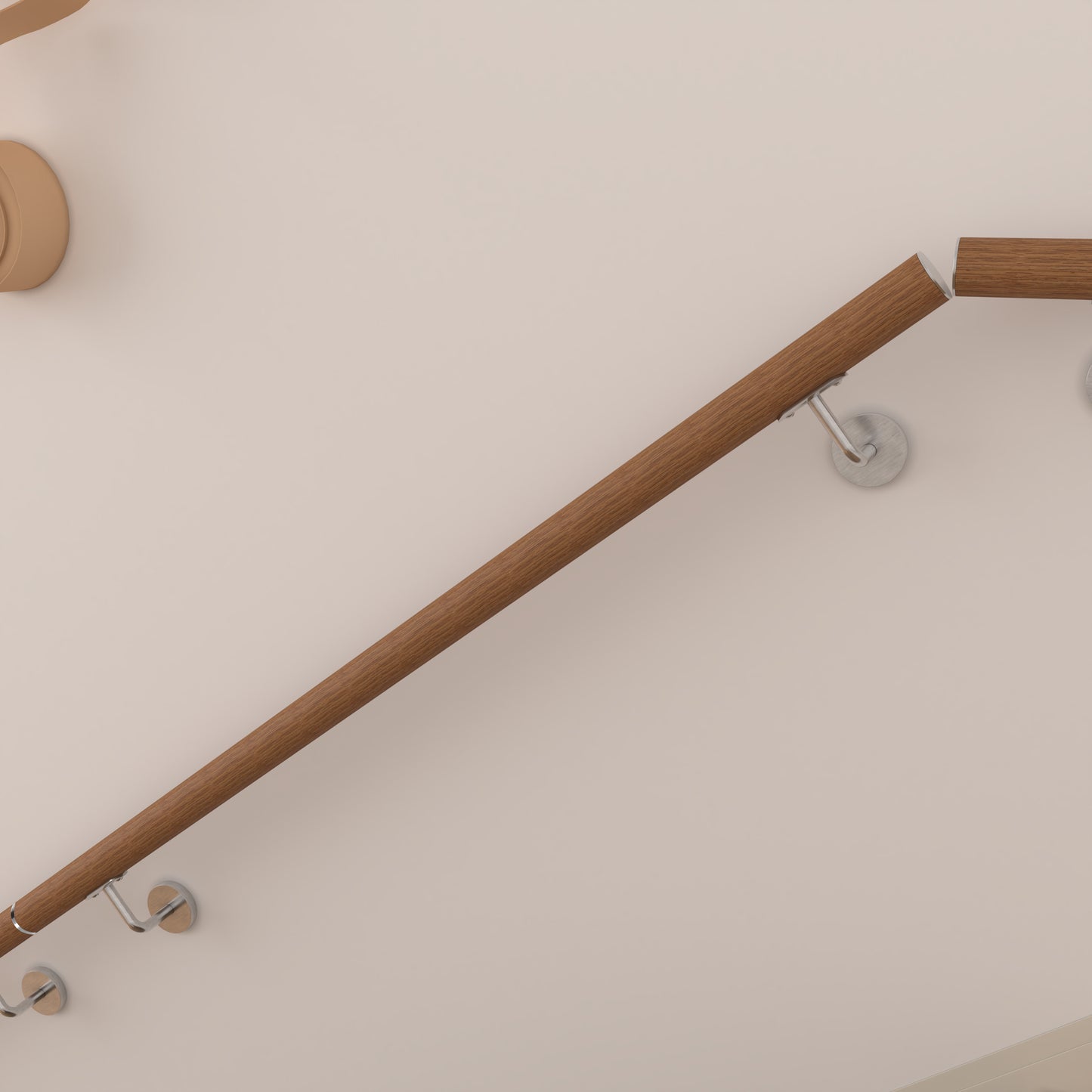 SKY 304 Stainless Steel Wall Mount Handrail, Wood Grain Finish