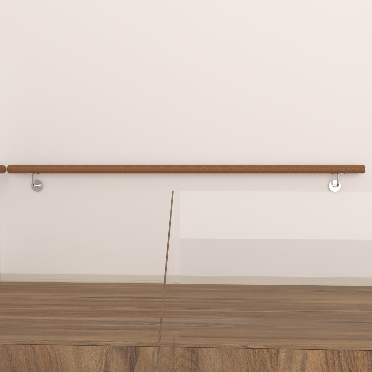 SKY 304 Stainless Steel Wall Mount Handrail, Wood Grain Finish