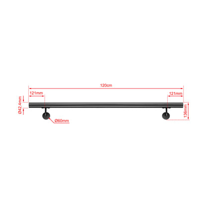 SKY Indoor Outdoor 304 Stainless Steel Wall Mount Handrail, Black Stair Railing