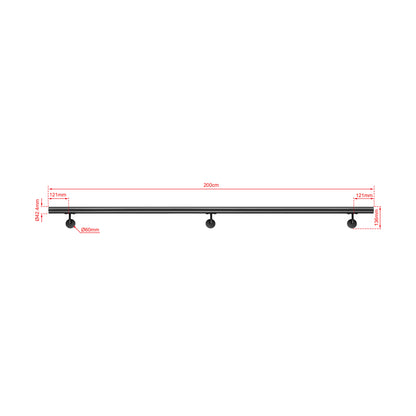 SKY Indoor Outdoor 304 Stainless Steel Wall Mount Handrail, Black Stair Railing