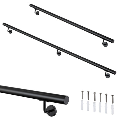 SKY Indoor Outdoor 304 Stainless Steel Wall Mount Handrail, Black Stair Railing
