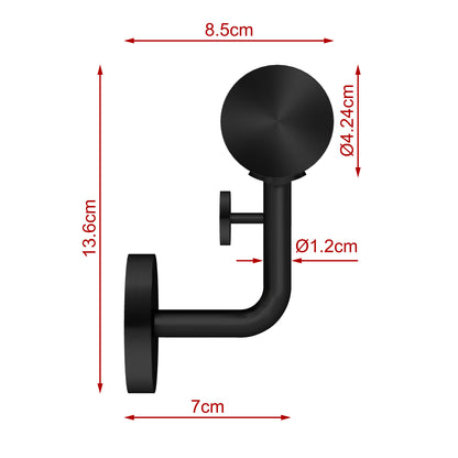 SKY Indoor Outdoor 304 Stainless Steel Wall Mount Handrail, Black Stair Railing