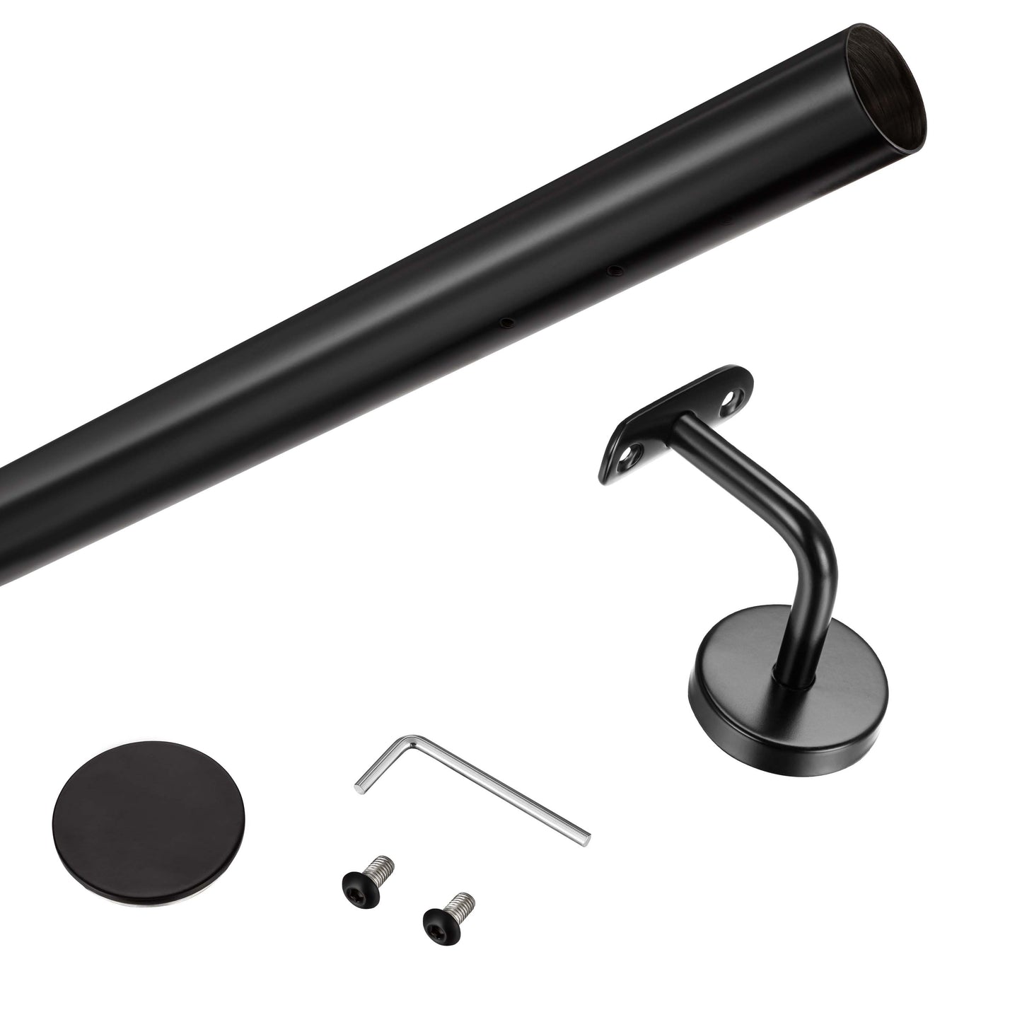 SKY Indoor Outdoor 304 Stainless Steel Wall Mount Handrail, Black Stair Railing