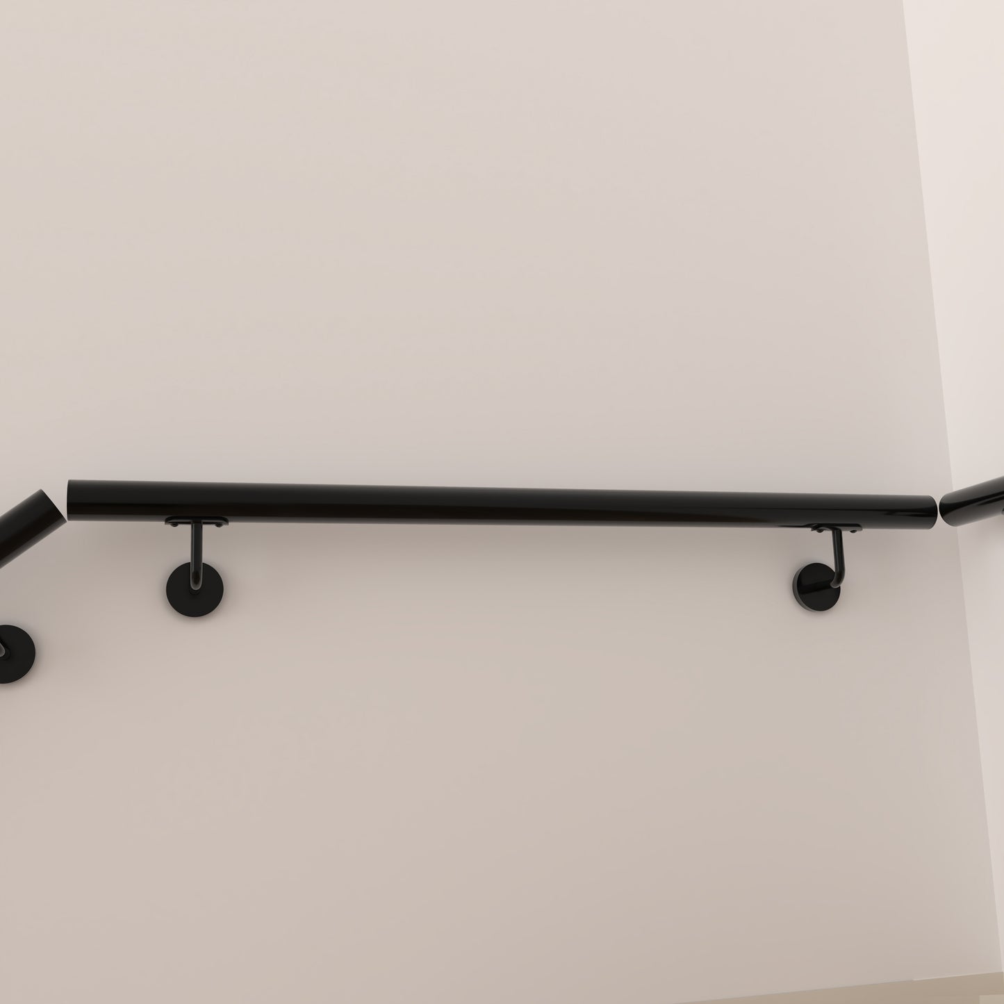 SKY Indoor Outdoor 304 Stainless Steel Wall Mount Handrail, Black Stair Railing