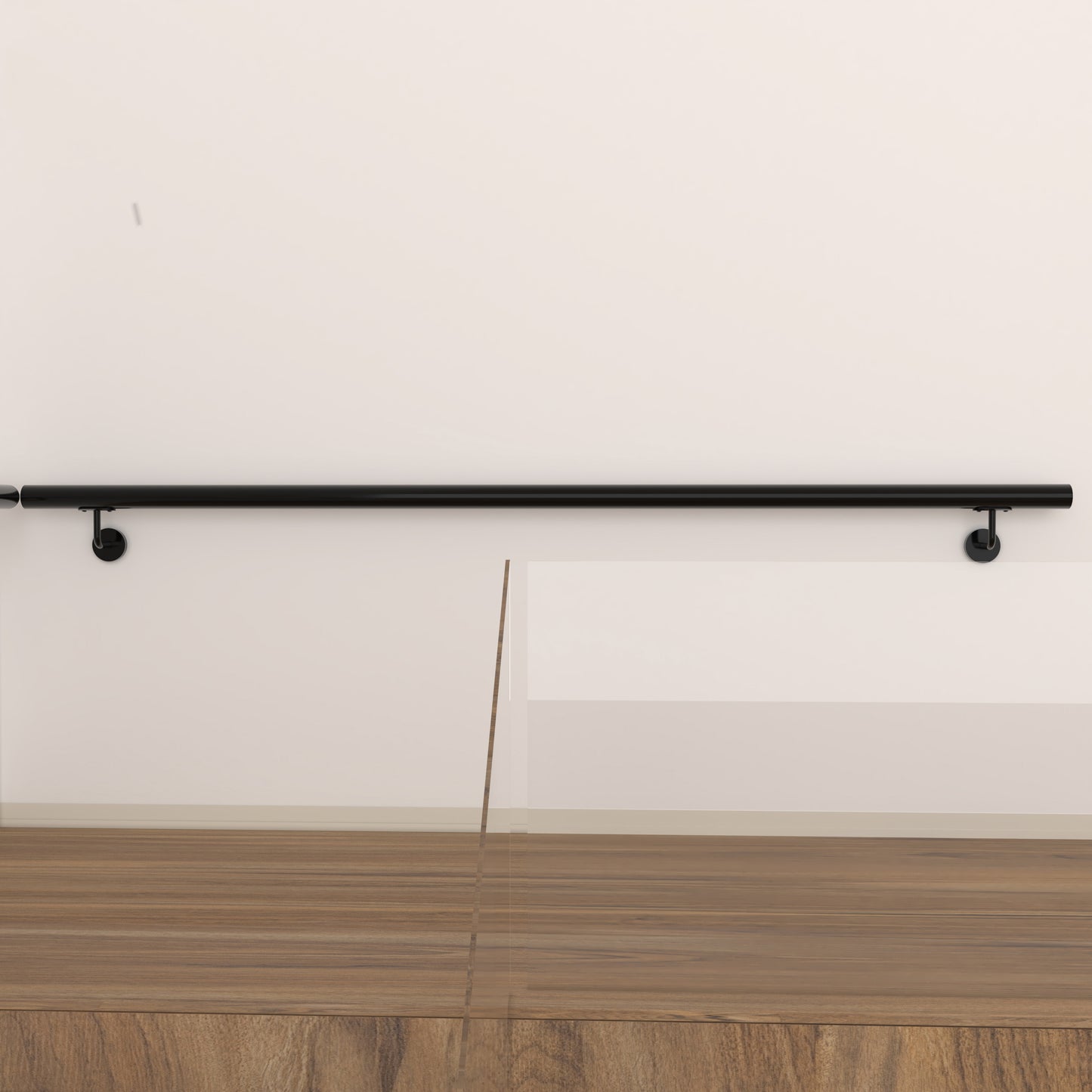 SKY Indoor Outdoor 304 Stainless Steel Wall Mount Handrail, Black Stair Railing