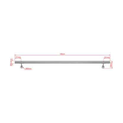 SKY 304 Stainless Steel Wall Mount Handrail, Brushed Silver Stair Railing