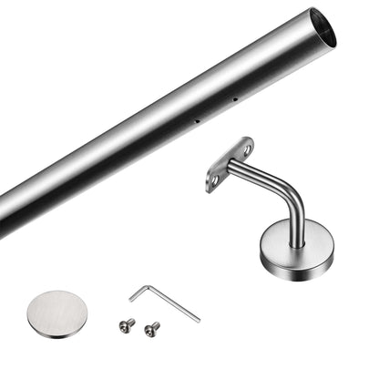 SKY 304 Stainless Steel Wall Mount Handrail, Brushed Silver Stair Railing