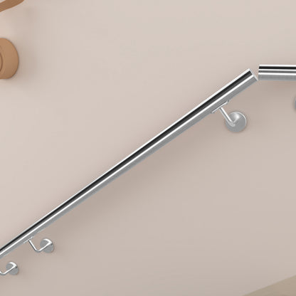 SKY 304 Stainless Steel Wall Mount Handrail, Brushed Silver Stair Railing