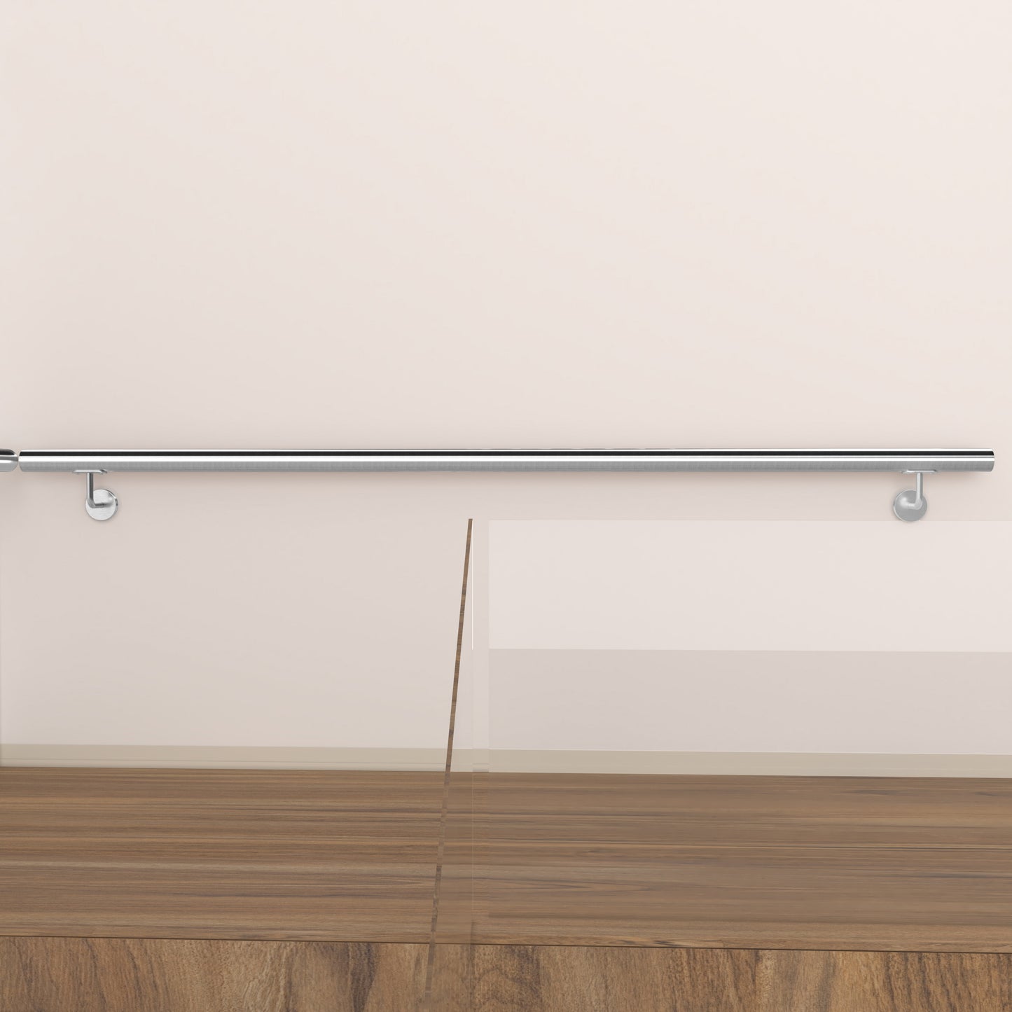 SKY 304 Stainless Steel Wall Mount Handrail, Brushed Silver Stair Railing