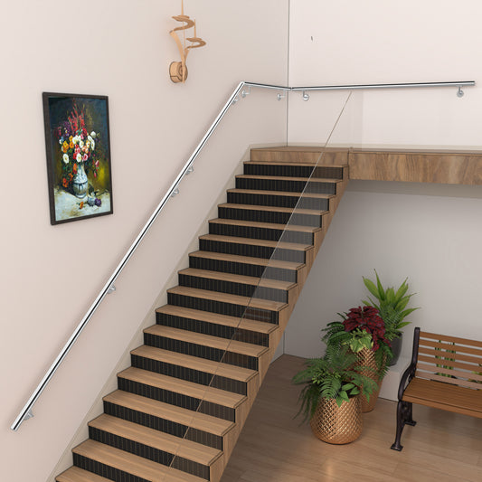 SKY 304 Stainless Steel Wall Mount Handrail, Brushed Silver Stair Railing