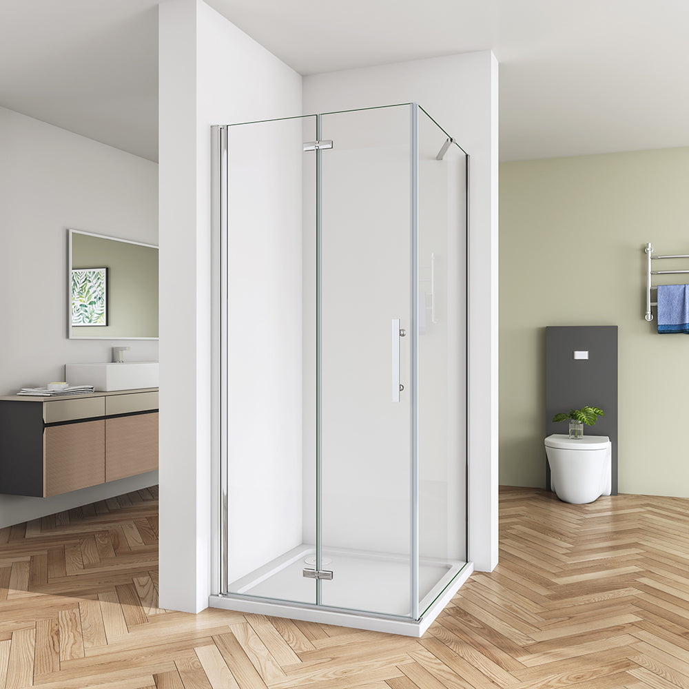 SKY bi fold shower frameless enclosures 6