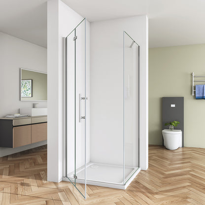 SKY bi fold shower frameless enclosures 2