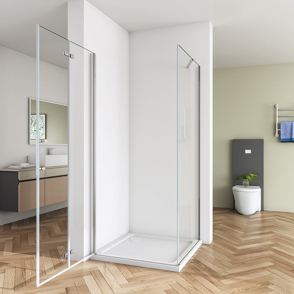 SKY bi fold shower frameless enclosures 3