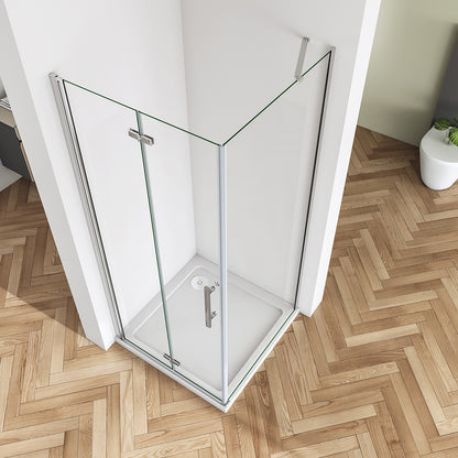 SKY bi fold shower frameless enclosures 4