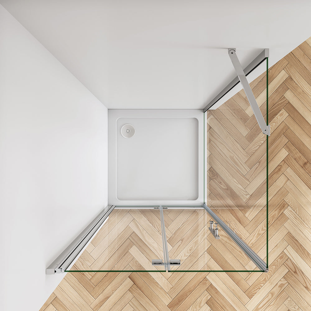 SKY bi fold shower frameless enclosures 8