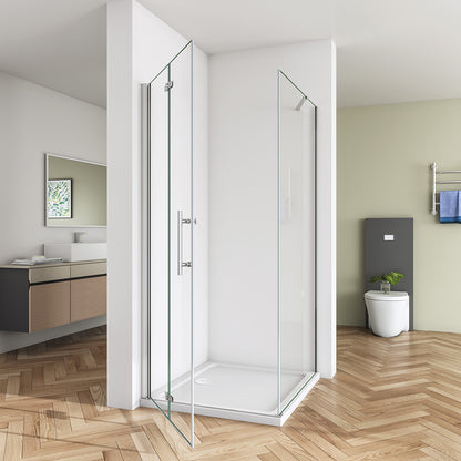 SKY bi fold shower frameless enclosures 16