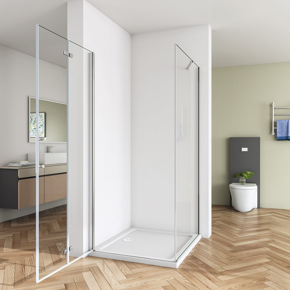 SKY bi fold shower frameless enclosures 15