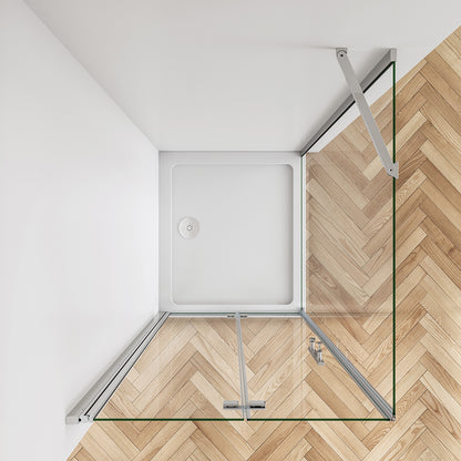 SKY bi fold shower frameless enclosures 5