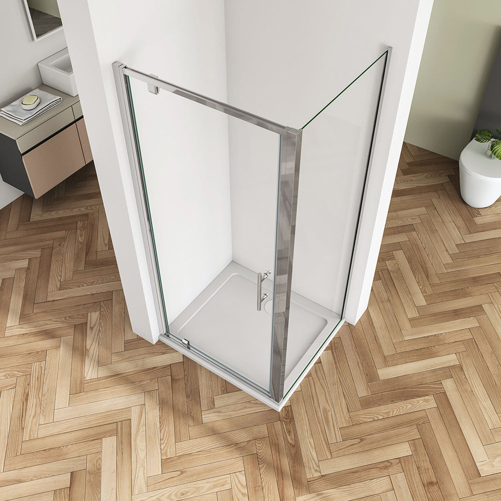 SKY Bathroom Pivot Shower Enclosure Door + Screen Panel Glass
