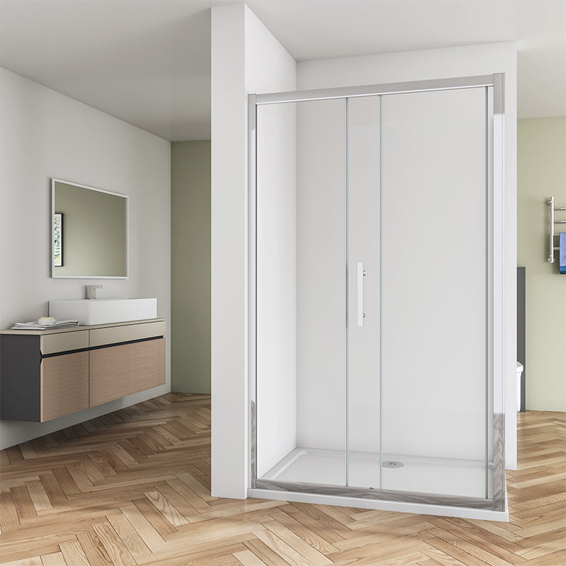 Shower Cubicle Sliding Door 8mm Glass Screen Panel 190CM