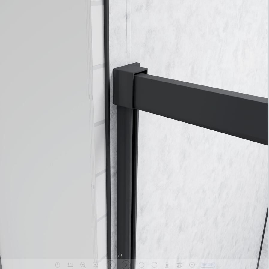 SKY bathroom Single Sliding Shower Black Door 8mm NANO Glass Stone tray optional