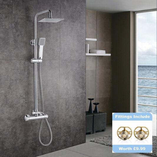 SKY silver square shower set