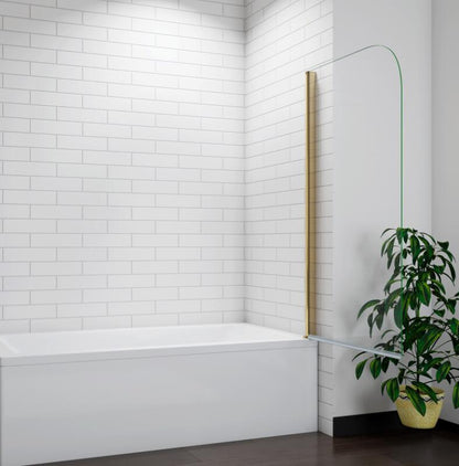 Frameless Gold Bath Shower Screen NANO Glass Panel Pivot 80x140cm