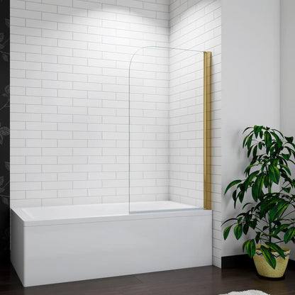 Frameless Gold Bath Shower Screen NANO Glass Panel Pivot 80x140cm