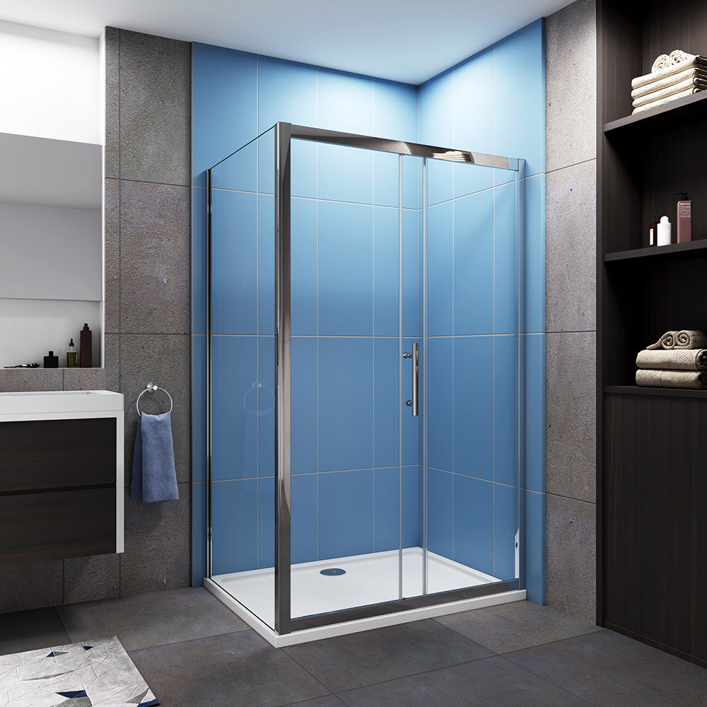 Shower Sliding Enclosure 8mm Glass Screen, Stone tray optional
