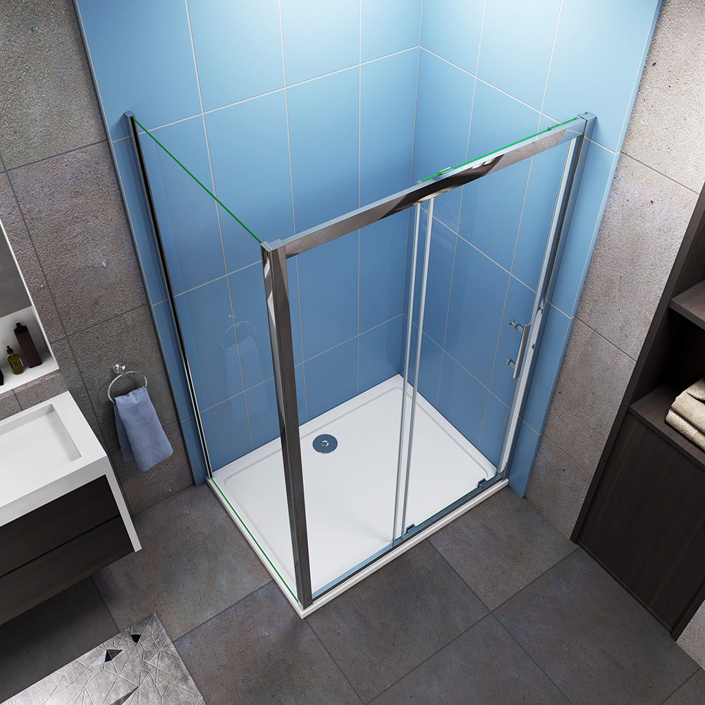Shower Sliding Enclosure 8mm Glass Screen, Stone tray optional