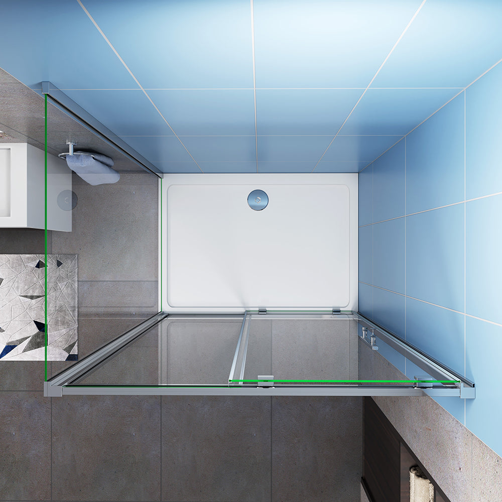 Shower Sliding Enclosure 8mm Glass Screen, Stone tray optional