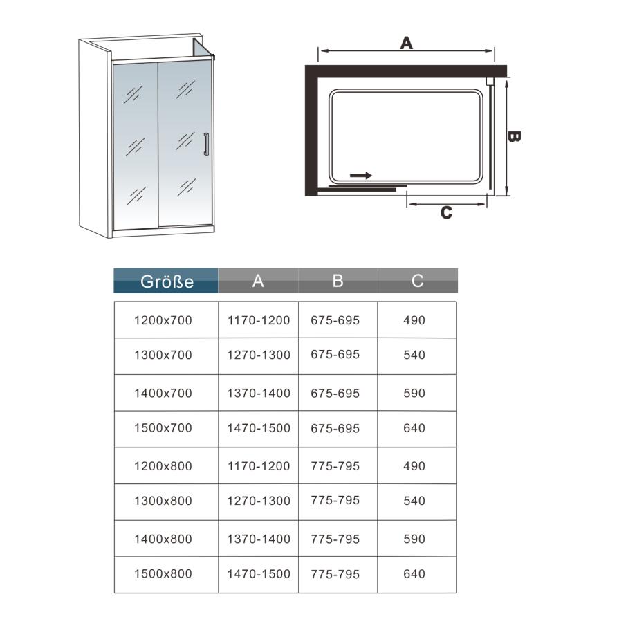 SKY bathroom NANO Glass Sliding Shower 8mm Enclosure+White stone Shower tray