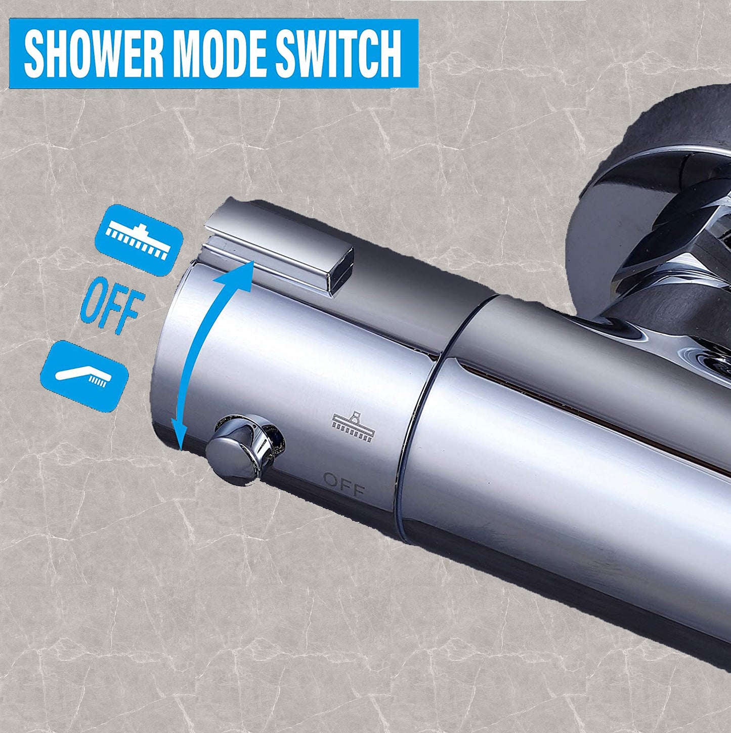 thermostatic shower silver mixer