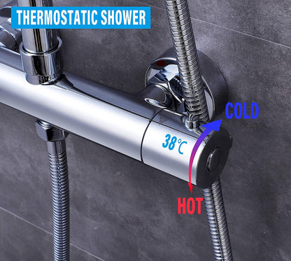 thermostatic shower silver mixer