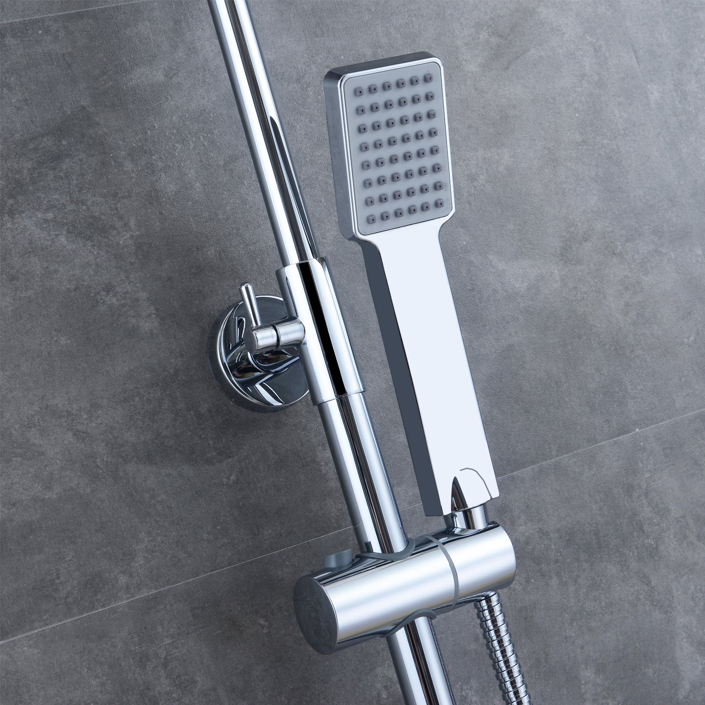 SKY silver square shower set