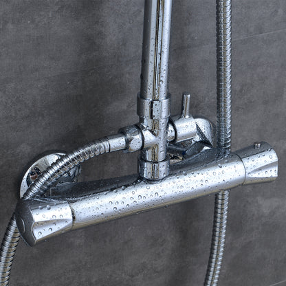 SKY silver square shower set