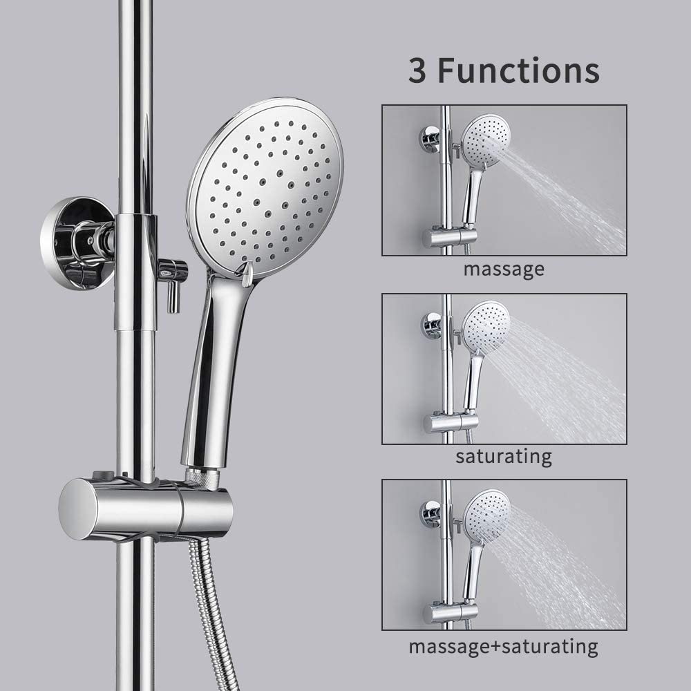 SKY silver round shower set