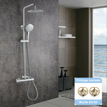 SKY silver round shower set