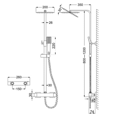 SKY NEW BLACK SHOWER SET